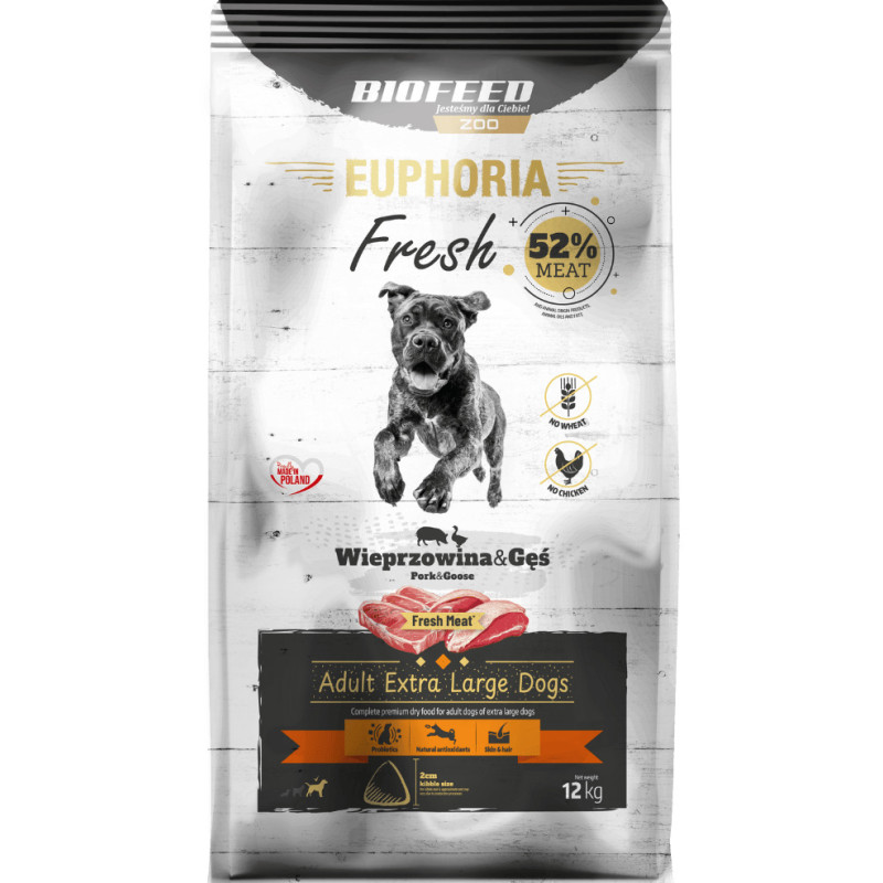 Karma sucha dla psa Biofeed EUPHORIA Fresh Meat Adult Wieprz/Gęś XL 12kg
