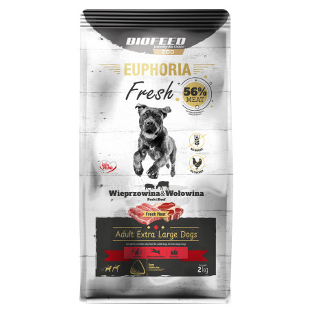 Dry dog food Biofeed EUPHORIA Fresh Meat Adult Pork/Beef XL 2kg