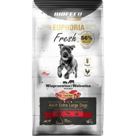 Karma sucha dla psa Biofeed EUPHORIA Fresh Meat Adult Wieprz/Wołow XL 12kg