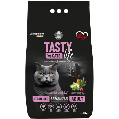 Dry Cat Food Biofeed TASTY CATS LIFE Sterilised with Rabbit 8kg
