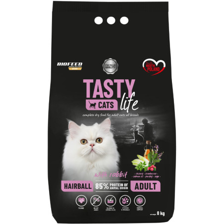Dry cat food Biofeed Tasty Cats Life Hairball with Rabbit 8kg