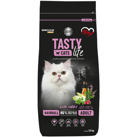 Karma sucha dla kota Biofeed Tasty Cats Life Hairball with Rabbit 1,5kg