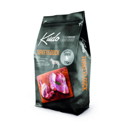 Sucha karma dla psa tłoczona na zimno Kudo Indyk&Kaczka Med/ Maxi Junior 12kg