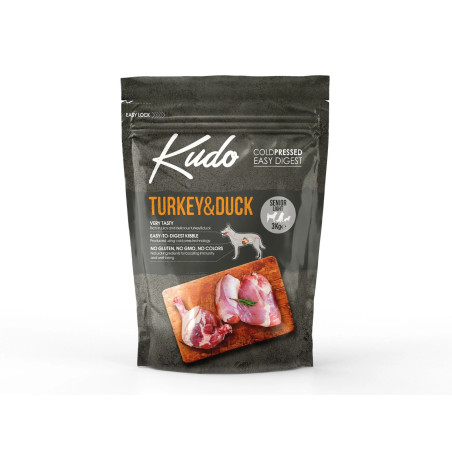 Cold Pressed Dry Dog Food Kudo Turkey & Duck Senior/Light 3kg