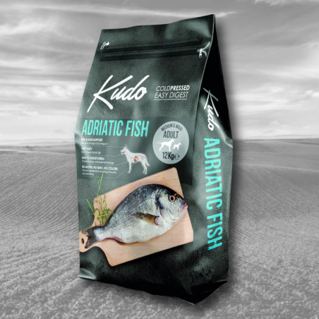 Cold Pressed Dry Dog Food Kudo Adriatic Fish Med/Maxi 12kg