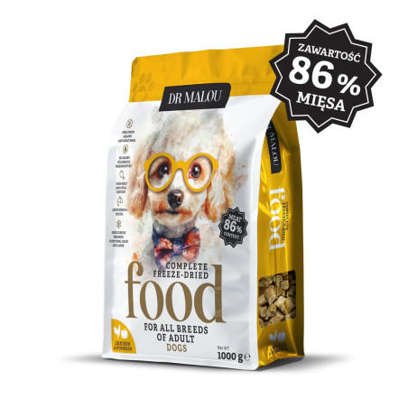 Dry Dog Food Dr. Malou Freeze-Dried Complete Chicken with Pumpkin 500G Adult Dog