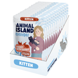 Wet Food for Kittens Animal Island Turkey/Rabbit 12x85 g