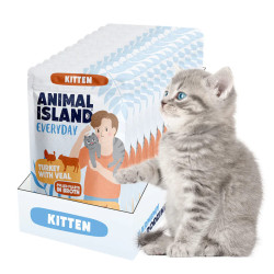 Wet Food for Kittens Animal Island 12x85g - Turkey/Veal