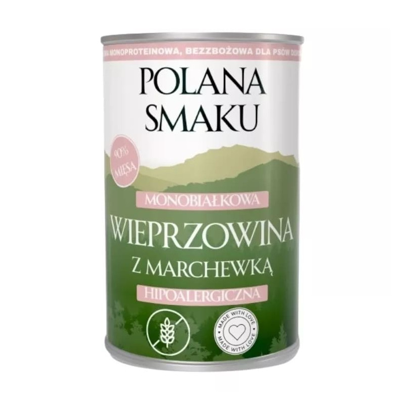 Karma mokra dla psa Polana Smaku Wieprzowina z marchewką 400g