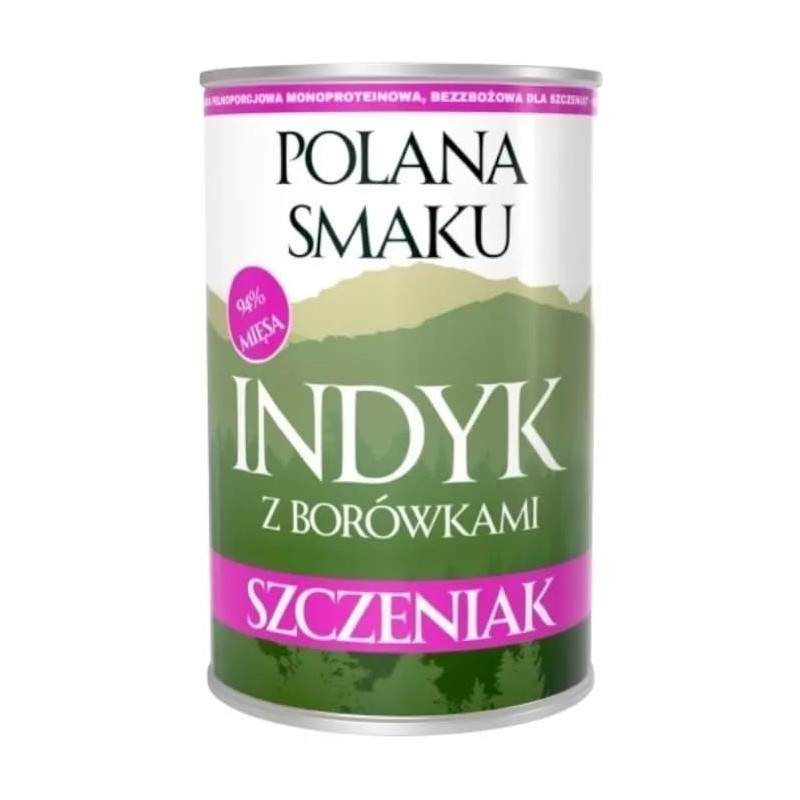 Wet Dog Food Polana Smaku PUPPY Turkey with Blueberries 400g