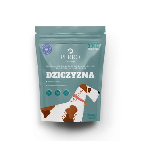 Karma sucha dla psa Perro Tłoczona na zimno Dziczyzna 1 kg