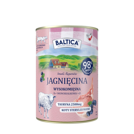 Karma mokra dla kota BALTICA Jagnięcina 400 g