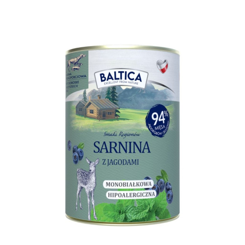 Wet Dog Food Baltica Venison with Berries 400 g