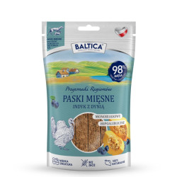 Przysmaki dla psa mięsne paski Baltica Indyk z dynią 90g