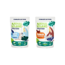 Wet Cat Food Animal Island Pouches EVERYDAY 4-Pack 4 x 85 g 2 x Turkey 2 x White Fish