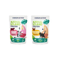 Wet Cat Food Animal Island Sachets EVERYDAY 4-pack 4 x 85g 2 x chicken 2 x beef