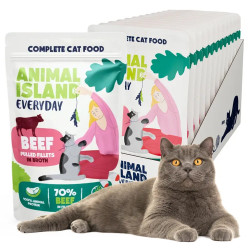 Karma mokra dla kota Animal Island Everyday saszetki wołowina 12 x 85g