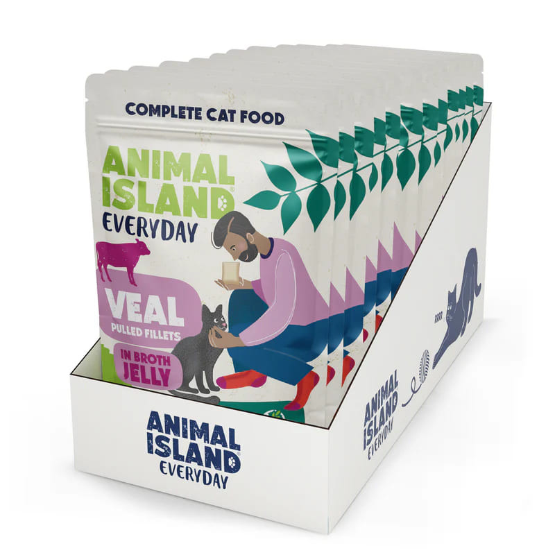 Wet Cat Food Animal Island EVERYDAY Veal in Jelly 12x85g