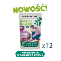 Wet Cat Food Animal Island EVERYDAY Veal in Jelly 12x85g