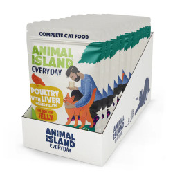 Wet Cat Food Animal Island Everyday Poultry in Jelly 12x85g