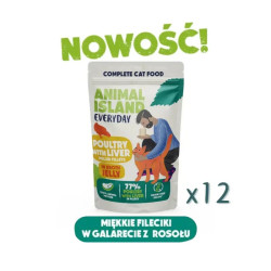 Karma mokra dla kota Animal Island Everyday Drób w galarecie 12x85g