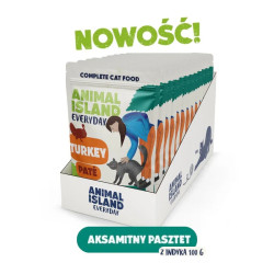 Karma mokra dla kota Animal Island Everyday Pasztet Indyk 12x85g
