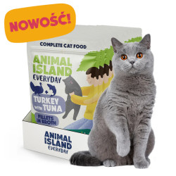 Wet Cat Food Animal Island 12x85 g Pouches Fillets in Broth Turkey-Tuna