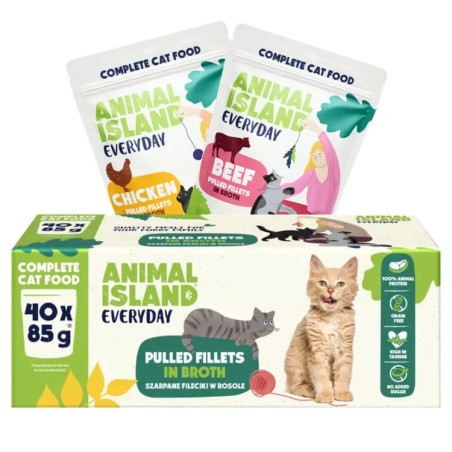 Wet Cat Food Animal Island Everyday Box 20 x Beef, 20 x Chicken