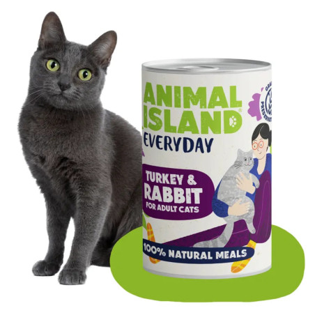 Wet Cat Food Animal Island Everyday Turkey/Rabbit 400g