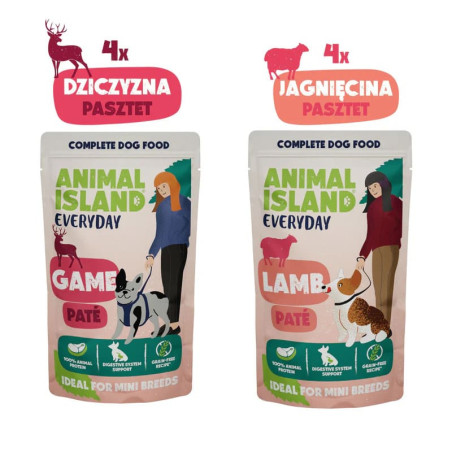 Wet Dog Food Animal Island EVERYDAY Pouches 4 x 150g Venison and 4 x 150g Lamb