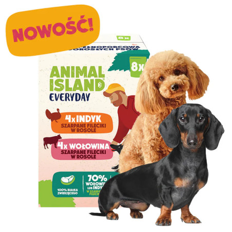 Karma mokra dla psa Animal Island Everyday Saszetki BOX 4 x 150g Indyk i Wołowina