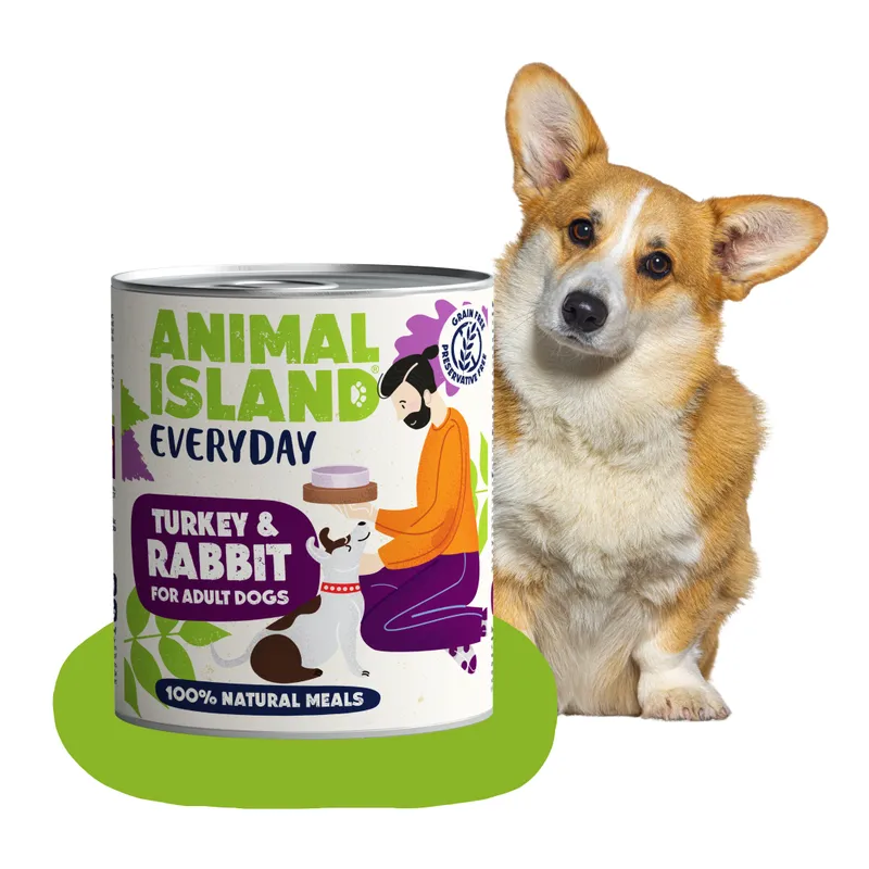 Wet Dog Food Animal Island Everyday Turkey Rabbit 800g