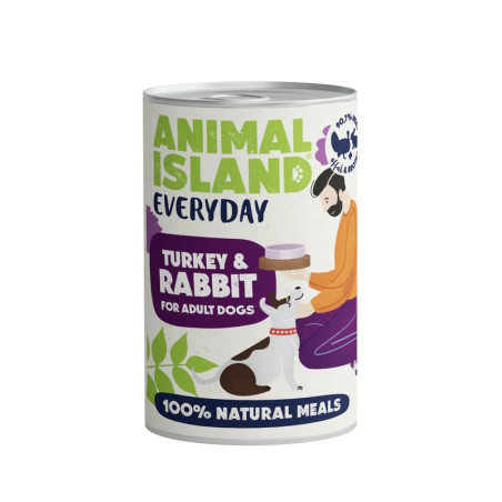 Wet Dog Food Animal Island Everyday Turkey Rabbit 400g