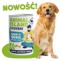 Karma mokra dla psa Animal Island Everyday indyk przepiórka 400g