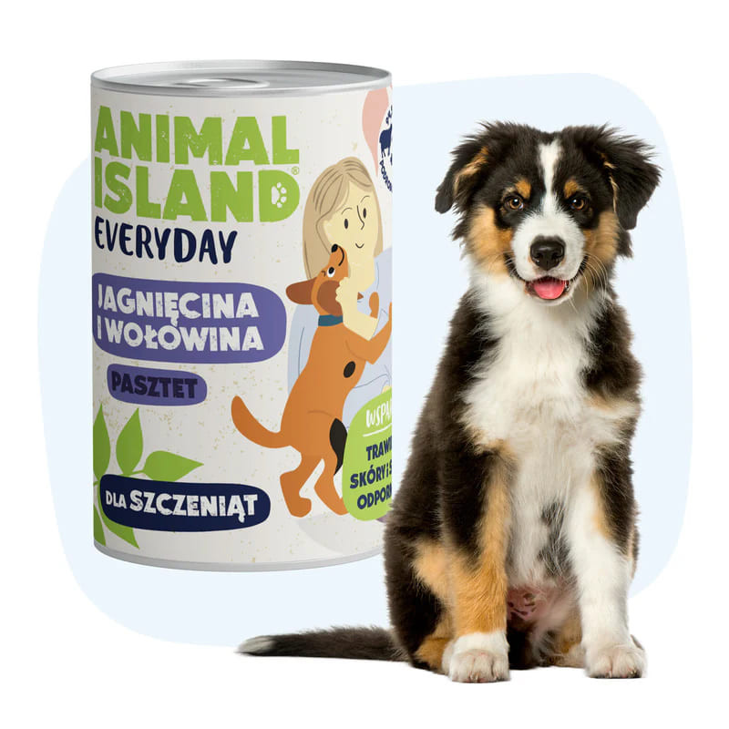 Karma dla szczeniąt Animal Island Everyday z wołowiny i jagnięciny 400g