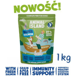 Dry Dog Food Animal Island Salmon 1kg