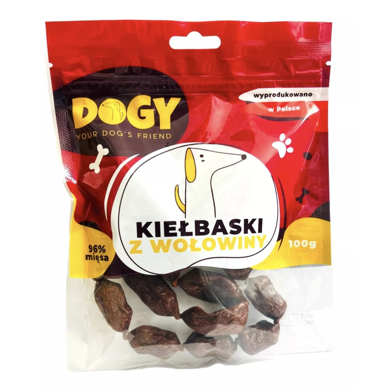 Przysmaki dla psa DOGY Kiełbaski z wołowiny 100g