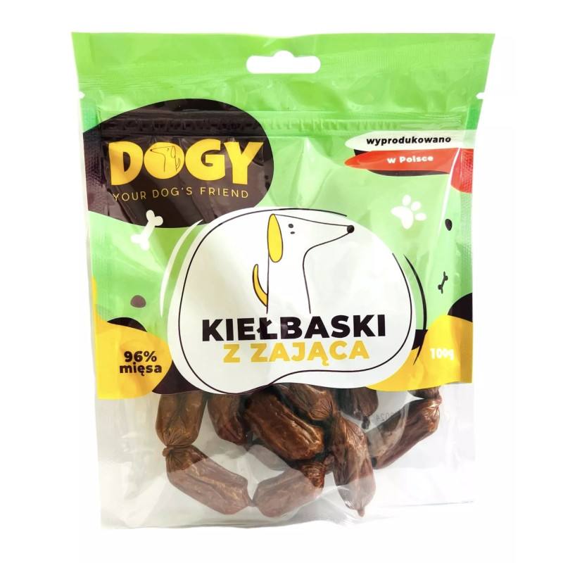 Przysmaki dla psa DOGY Kiełbaski z zająca 100g