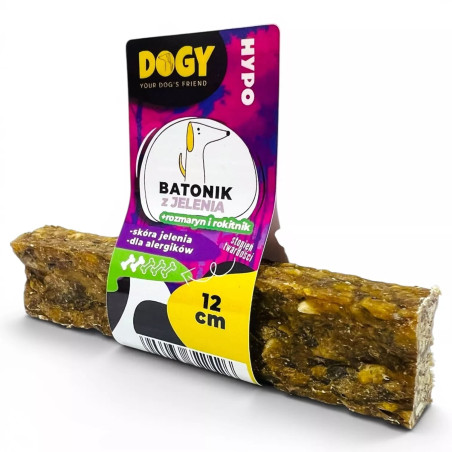Przysmaki dla psa DOGY HYPO Batonik Jeleń i rozmaryn 12cm 12szt