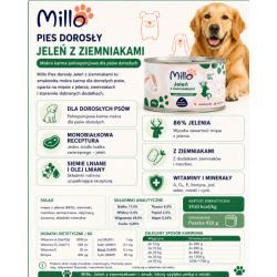Karma mokra dla psa MILLO dorosły Jeleń z ziemniakami 410 g