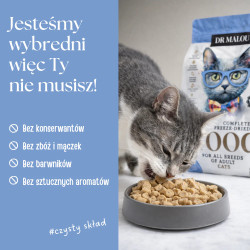 Karma sucha dla kota Dr.Malou liofilizowana karma pełnoporcjowa Kaczka z jagnięciną 1 kg Adult Cats
