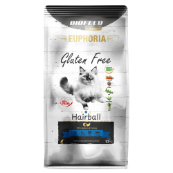 Dry Cat Food EUPHORIA Gluten Free Cat HAIRBALL Turkey & Salmon 1.5 kg