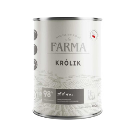 Karma mokra dla psa Farma Select Królik 400 g