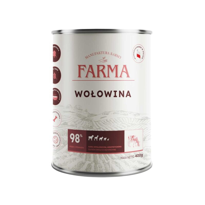 Karma mokra dla psa Farma Select Wołowina 400 g
