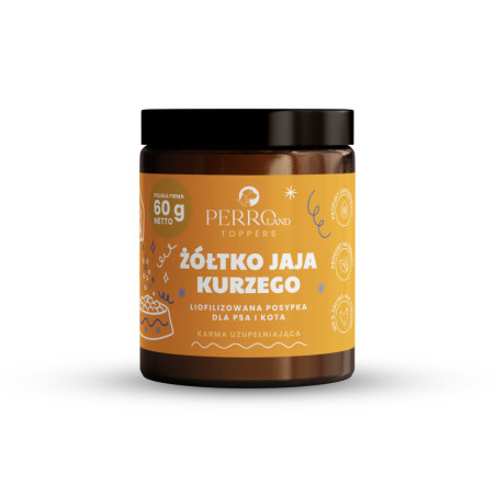 Przysmaki dla psa i kota PERRO TOPPERS Żółtko jaja kurzego liofilizowana 60g