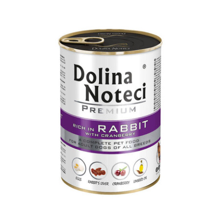 Karma mokra dla psa Dolina Noteci Premium Królik z żurawiną 400 g