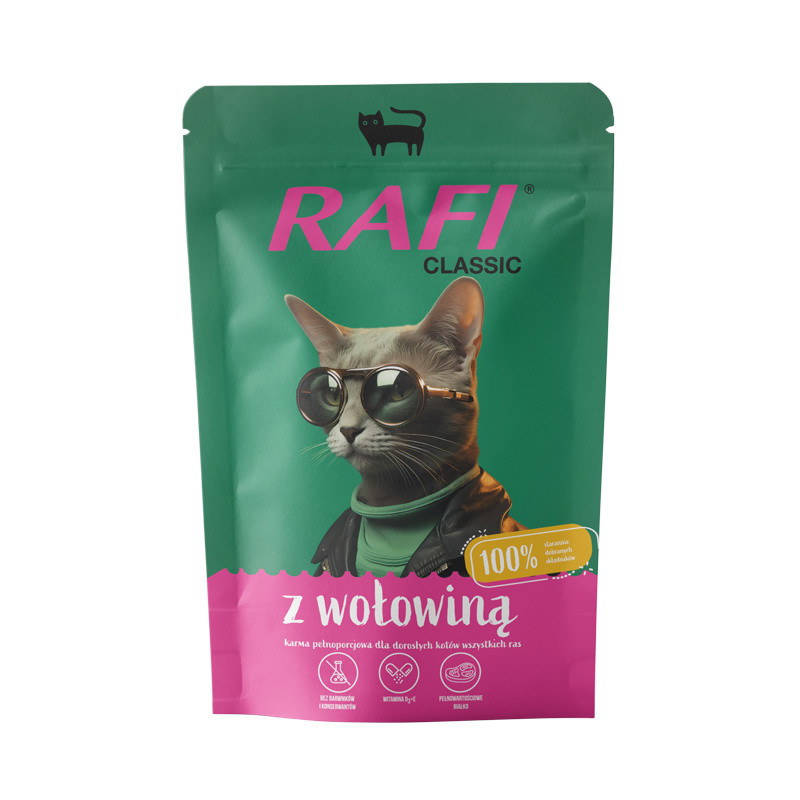 Karma mokra dla kota Rafi Cat Classic Wołowina 100 g