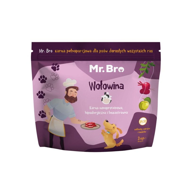 Mr.Bro Hypoallergenic Dry Dog Food Beef 2 kg – for adult dogs | Pupilowa Kraina