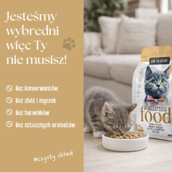 Karma liofilizowana pełnoporcjowa dla kota KOT Kitten Kurczak z kozim mlekiem i żółtkiem 1000 g