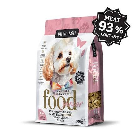 Dry Dog Food Dr. Malou Freeze-Dried Complete Duck with Goat Milk and Egg Yolk 1kg Puppies